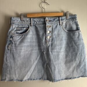Old Navy Women’s Size 14 Denim Jean Skirt Cut Off Button Fly